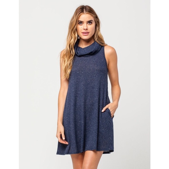 Socialite Dresses & Skirts - Tilly’s Socialite Navy Knit Swing A-line Dress